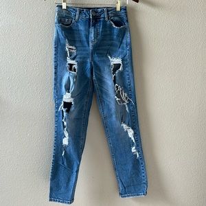 Cello Denim Jeans Ripped Size‎ 5/27 straight leg Mom jeans